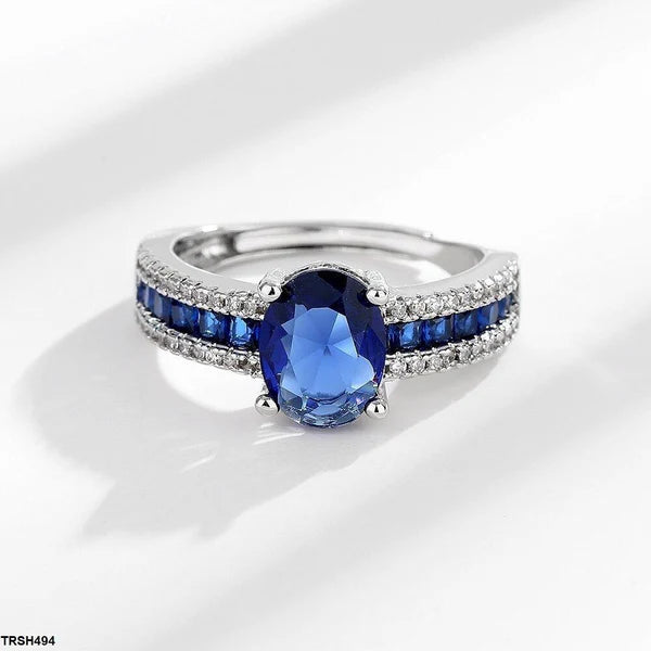 Oval & Square Layered Ring with Zircons