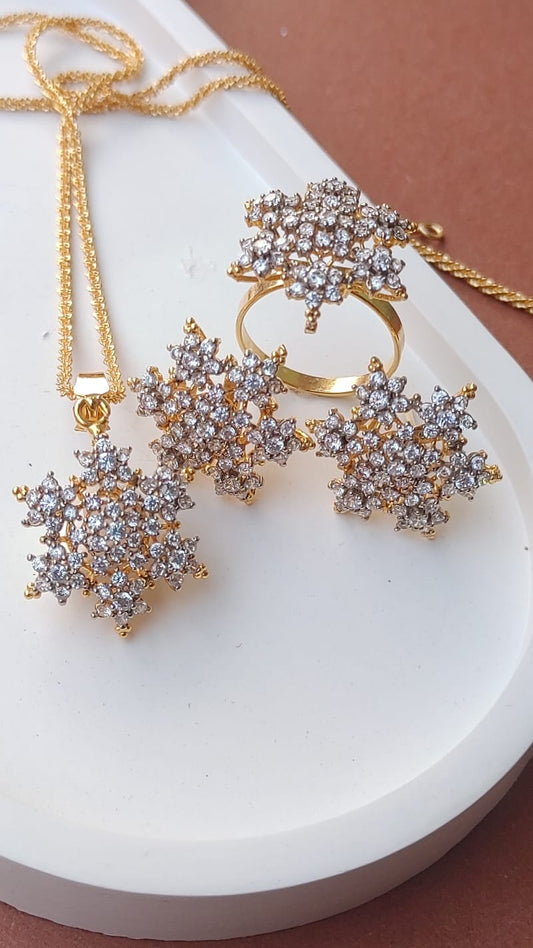 22K Gold Plated Diamond Cut Jewelry Set | LS-519