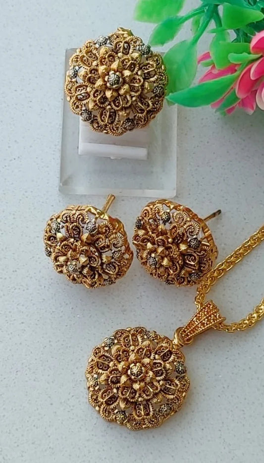 22K Gold Plated Locket Set | LS-599