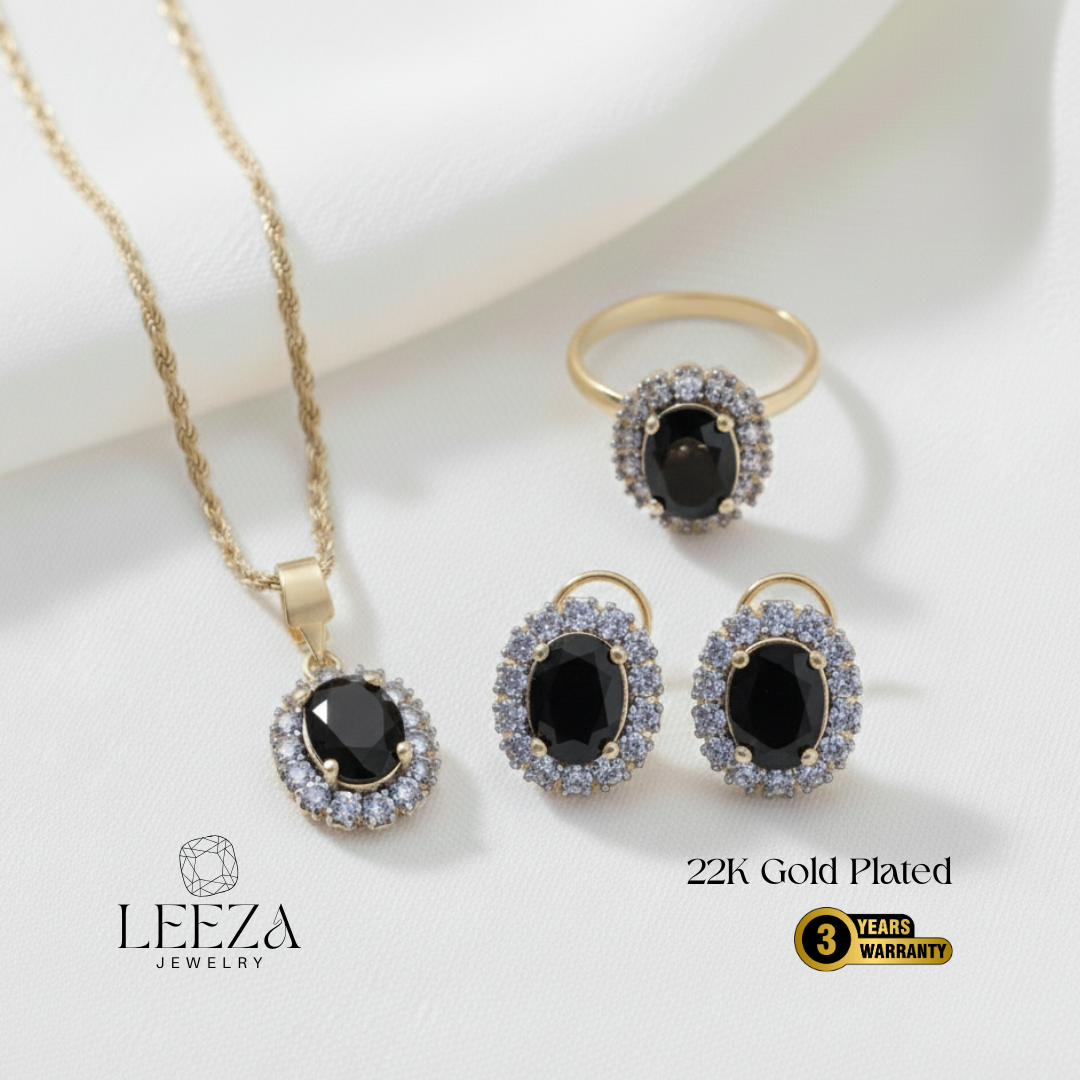 7 Colors | 22K Gold Plated Diamond Cut Jewelry Set | LS-449