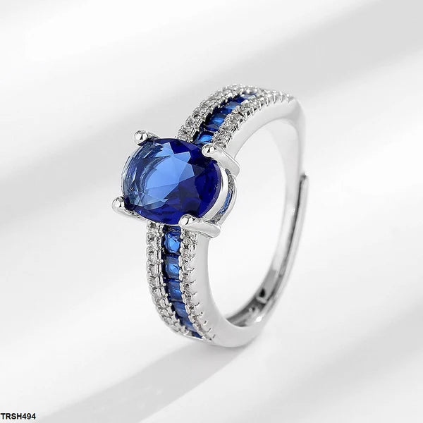 Oval & Square Layered Ring with Zircons