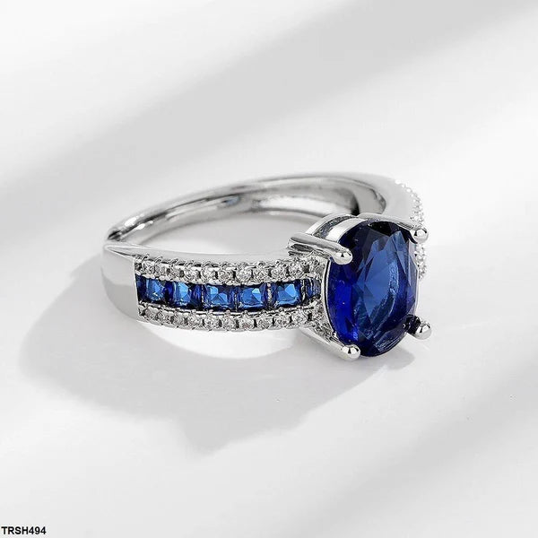 Oval & Square Layered Ring with Zircons