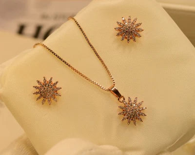Crystal Golden Pendant Set |  3 Pcs